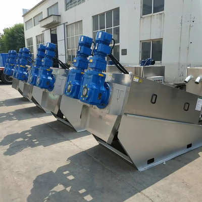 comprar 3580mm*1320mm*1760mm Tamanho Multiplate Sludge Dewatering Screw Filter Press Machine para tratamento de águas residuais municipais online manufacture