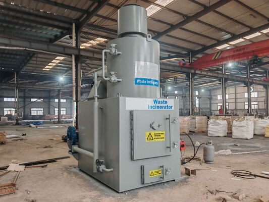 comprar Incinerador de resíduos industriais de 50 kg-1 tonelada de capacidade com 800-1200 graus Celsius e construção de aço carbono Fabricação em linha