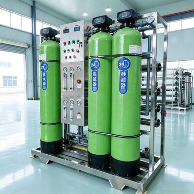comprar Sistema de osmose reversa de alta capacidade de 1000L/hora com controlo PLC e potência personalizável para purificação industrial de água Fabricação em linha