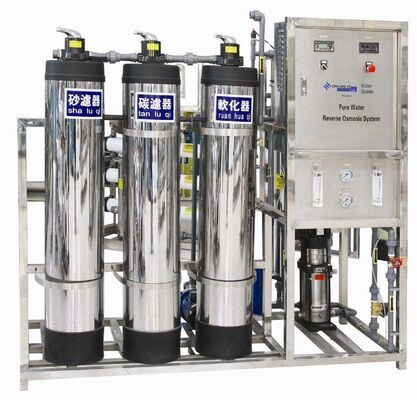 comprar Purificador de água RO automático de 500L/hora com pré-tratamento de 3 tanques para sistema de tratamento de água comercial Fabricação em linha
